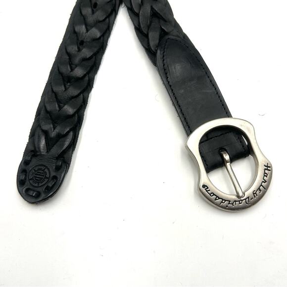 HARLEY DAVIDSON men's black leather belt - buckle with HD logo - Picture 5 of 9